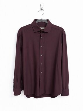Corneliani Burgundy/Plum Stretch Dress Shirt